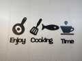 Mister Traders Brand Enjoy Cooking Time DIY Kitchen Restaurant Wooden Wall Art I  Home Decoration Wooden Art Decal, 3D Wooden Wall Art, Wall Decor Art for Home Living Room Bedroom Furniture & Decor Kitchen Dining Room Hanging Wall Decor. 