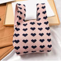 High-end Striped Knitting Bag Niche Design Handbag Retro Wrist Bag Walking and Shopping Lazy Vest Shoulder Bag. 