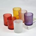 Techmanistan Empty Glass Candle Jars, Glass Tins, Colored Frosted Glass Candle Cup Container. 
