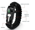 4 in 1 Emergency Survival Bracelet For Men Outdoor Rescue Parachute Cord Wristband Whistle Compass Paracord NO Flintstones. 