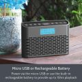 i-box (Model 79284PI/14)DAB/DAB+ and FM radio – stereo sound, portable digital radio with mains and battery operated, compact rechargeable digital radio with USB charging for up to 15 hours of playback time (Silver). 