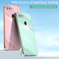 For OPPO A7 Back Cover Luxury 6D Plating Soft Case Camera Lens Protection Square Frame Silicone Glossy Shockproof Mobile Phone Cases. 
