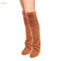 Thigh High Socks Costume Women Kids Boot Socks Stocking Plush Leg Warmers Khaki. 