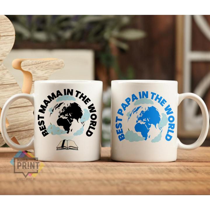 Custom Made Best Mama And Papa in The World Mug Set Amazing Design