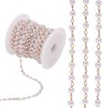 Pearl Chain Link 8mm Ball Pearl golden Necklace Chains Bulk with Spool for Jewelry Making DIY Craft Bracelet Choker handmade chain. 
