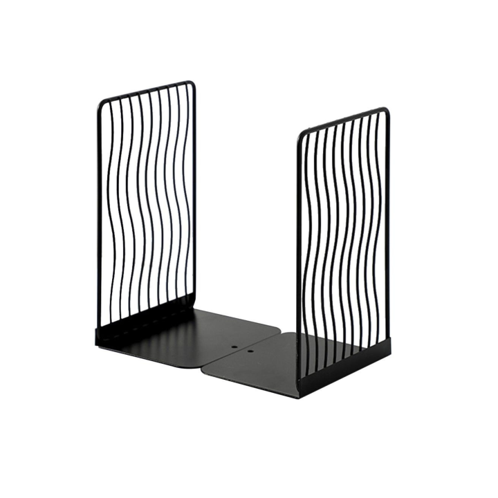 File Storage Holder, Office School Stand Rack, Iron Desktop Table Bookends Book Color Black, Size 4.33″ x 5.31″ x 8.27″ Approx Customize by HB Steel Fixerr