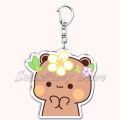 Bubu Dudu Cartoon White and Grey Couple Bears Keychains Ring for Accessories Bag Pendant Key Chain Jewelry Fans Lovers Gifts. 