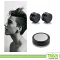 Black Magnetic Round Earring For Boys Men wear. 
