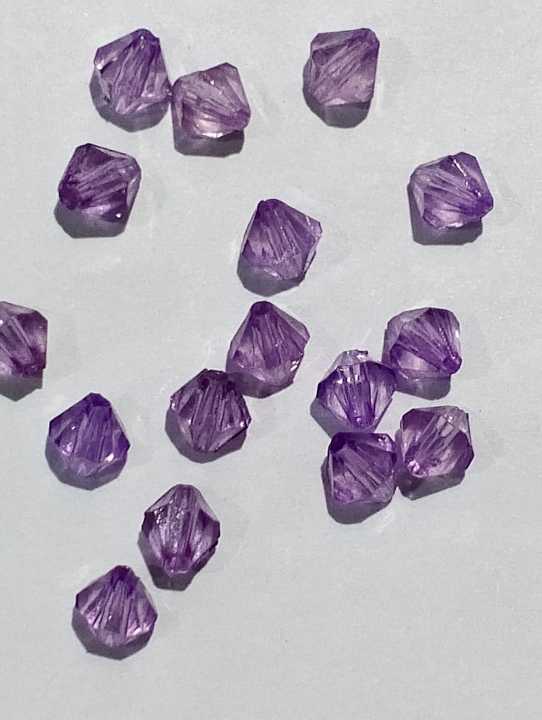 Pack of 40gms Beads of 6mm. Purple Cut Dana Acrylic Beads For DIY Jewelry Making, Jewelry, DIY, Dresses And Crafting Accessories.