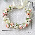 Flower Crown Hair Band Wedding Floral Headband Garland Ribbon Girl Hair Accessories Artificial Silk Flower Wreath Bride Women. 