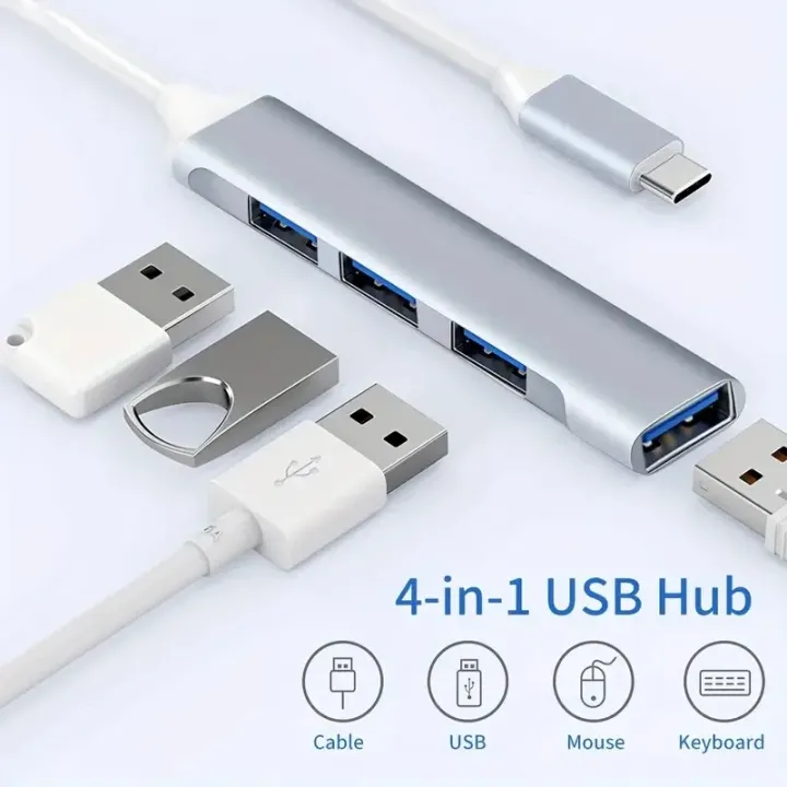 Multi-Function USB Hub – 4-Port High-Speed Expander for Mobile Phones ...