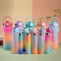 Pack Of 3 Water Bottles 1Pc | 3pcs Water Bottles Set Sports, BPA Free, Leak-proof Water Bottle Cups with Drinking Time Straw, Fitness Bottle for Family, Office, Gym Outdoor Travel Car school. 