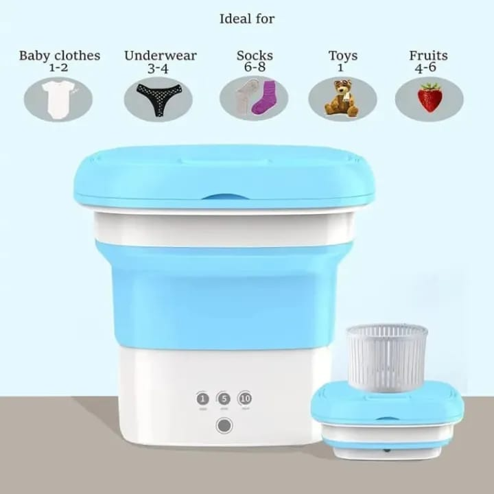 2 IN 1 PORTABLE  MINI WASHING MACHINE FOR KIDS CLOTHES WITH DRYER | 9L HIGH CAPICITY WITH MODES , DEEP CLEANING FOR ,UNDERWEAR ,BABY CLOTHES,SOCKS ETC