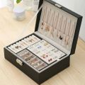 Jewelry box | leather Jewelry box | Pink and black Jewellery box | Jewellery Organizer Storage Gift Box | Multi function Large capacity Jewelry box. 