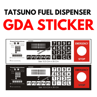 TATSUNO FUEL DISPENSER GDA KEYPAD STICKER