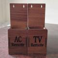 Wall Mounted TV AC Remote Holder Wooden Stand. 