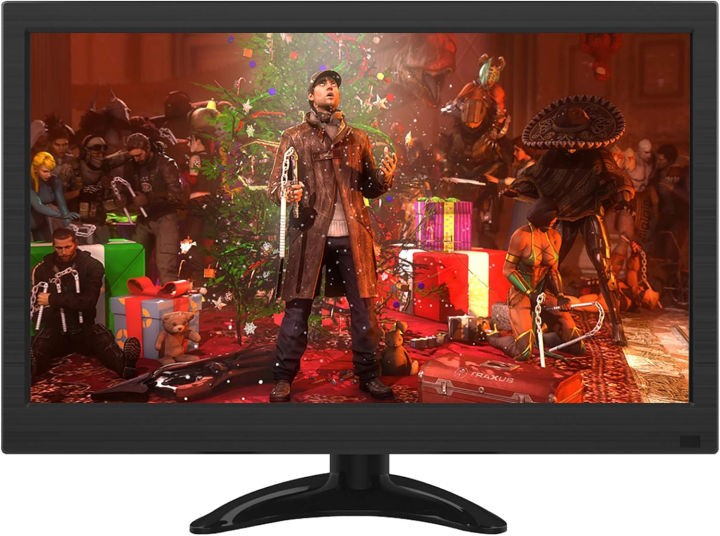 13.3 inch Small PC Monitor Mini Monitor HDMI Monitor 1366x768 LED Monitor with HDMI VGA AV BNC USB Intput, for Fire Stick Computer Xbox Ras pi, Kitchen Monitor, Built-in Speaker