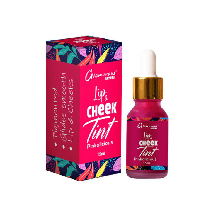 Glamorous Face Lip & Cheek Tint, Highly-Pigmented, Lightweight, Water Based 15ml.
