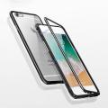 Iphone 6s Magnetic Adsorption Case Metal Frame Tempered Glass Back with Built-in Magnet Cover. 