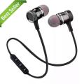 WIRELESS BLUETOOTH EARPHONES SPORT RUNNING HEADPHONES METAL MAGNETIC HEADSET STEREO BASS EARBUDS HANDSFREE WITH MIC/ Magnetic Handfree / Handsfree / Wirless Handfree / Sports Handfree. 