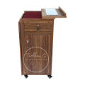 Iron Stand Folding With Storage Cabinet & Wheels Including Brakes - Wooden Iron Stand - Ironing Board Foldable - Adjustable. 