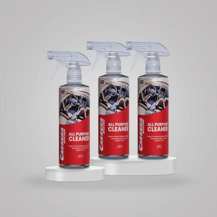 Carrera All Purpose Cleaner - Car Interior Cleaner - Car Shiner- -  Car Exterior Cleaner - Anti Dust Spray 500ML (Pack Of 3)