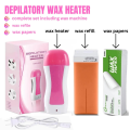 Depilatory Wax Heater, Wax Roll On Heater, wax machine 3 in 1 Depilatory Roll On Heater Waxing with Epilator Machine Cartridge Heater for Skin Underarm Hair Removal Face Skin Care Tool, WAX REFILE AND STRIPS INCLUDED. 