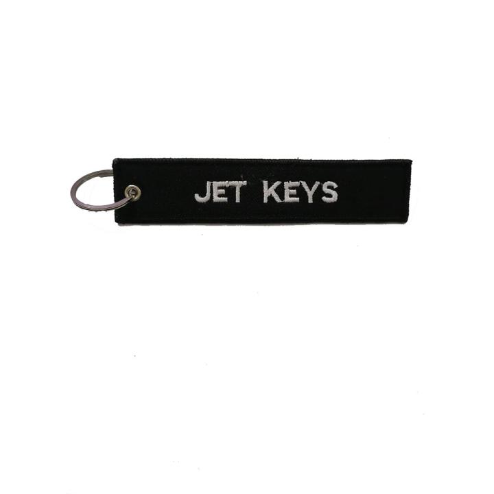 Jet key embroidery key chain for travel language sports bike plain crew key chain double side