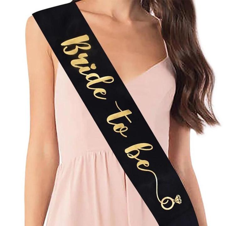 Bride to Be Satin Ribbon Sash with Diamond Ring for Wedding Party Bridal Shower Decoration Supplies
