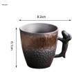 Ceramic Coffee Mugs 86ml Cappuccino Mug for Office Birthday Creative and black. 