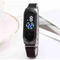 Black Color Magnet Led Watch Ladies Digital Wrist Watch / Black Color LED Digital Watch Smart Watch For Women/Girls. 