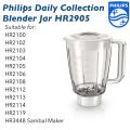 Philip Juicer Blender Plastic 1 liter Jug with Lid Blender Jar for HR2102, HR2106, HR2113 & HR2114 (White) 1000ml. 