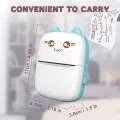 Pocket Inkless Mini Printer - 15 x Sticky Paper Roll & 15 x Thermal Paper Roll - Thermal Portable Bluetooth Wireless Thermal Printer For Kids - For Picture, Office Receipt, Label Note, QR Code - Compatible With IOS & Android - Blue & Pink. 