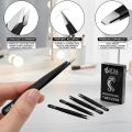 OCBA Professional Eyebrow Tweezers Set Stainless Steel Slanted Tip Tweezers for Eyebrows Plucking, Ingrown Hair, Splinter Hair and Facial Hair Remover Suitable For Men & Women. 