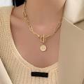 Zovoli Punk Multilayered Gold Chain Choker Necklace For Women Irregular Round Pendant Necklace Trend Jewelry. 