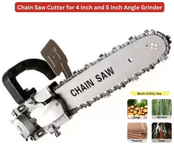 Professional 4 Inch/ 5 inch Angle Grinder Conversion Electric Saw - Multifunctional Household Woodworking Chainsaw Portable Mini Small Logging ChainsSaw Machine - 220V
