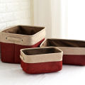 Nordic linen storage basket desktop sundries storage box cosmetics snack basket remote control storage WF1020. 