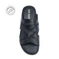 AirMan Fashion Black Leather Comfort Slipper. 