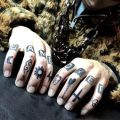Finger Tattoo Stickers Letter Small Pattern Waterproof Personality Cool Tattoos Men Black Hand Back Temporary Tattoo Women. 