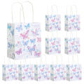 Handle design Butterfly gift bags Elegant Kraft paper material Butterfly print Butterfly treat bags Colorful Bridal goodie bags for Wedding favors Birthday party decorations Baby shower gifts Party. 