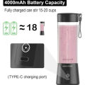 USB Rechargeable Juicer Blender 6 Blades - Electric USB Rechargeable Juicer Blender - Electric Blender for Juice, Food Juice Shakes Power Mixer - Mini Juicer Milkshake Smoothie Maker. 