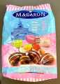 Macarons by Taya's , vegetarian , halal , made in Turkey, packet of different flavours : hazelnut , starwberry , mango , coconut. 