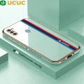 UCUC for Samsung Galaxy A11 M11 Back Cover + Free Lanyard Track Sign Luxury 6D Plating Case Side Pattern Soft Silicone Square Mobile Phone Cases. 