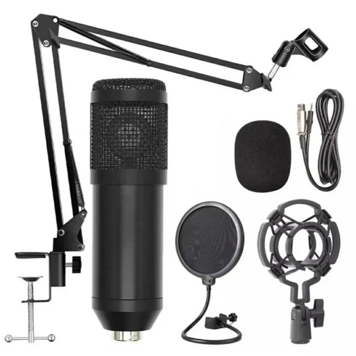Bm%20800%20Condensor%20Microphone%20(Full%20Black)%20Kit%20with%20Pop%20Filter%20&%20Arm%20Scissor%20Stand%20-%20Image%202
