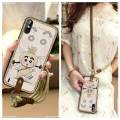 Anti-knock protective Phone Case For Tecno Spark GO/KC1 TPU Soft case Silicone Full wrap Necklace Anti-dust Cute Cartoon. 