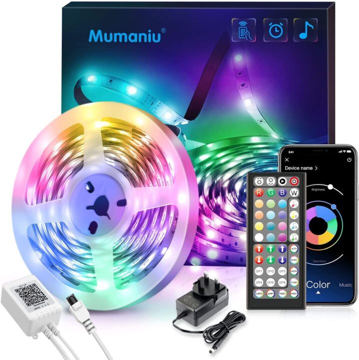 Mumaniu LED Strip Lights 5m RGB Colours with Remote for Bedroom Home Party DISCO LIGHT DECORATION LIGHT RGB LIGHT