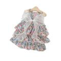Shih Tzu Dog Dress Terno Female Puppy Kitten Cat Dress Pet Clothes Cat Costume Birthday Clothes for Dog Flower Lace Bow Knot Wedding Princess Pet Gown + Headband. 