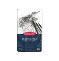 De rwent Graphic Pencils, Soft, Metal Tin, 12 Count. 