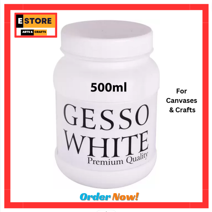 Gesso Primer For Canvas Clay pots & Wood