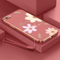 Flower Style Casing for OPPO A83 A57 2016 A59 F3 Lite New Design Square Shape Phone Case Soft Plating Case Cover with Free Lanyard. 